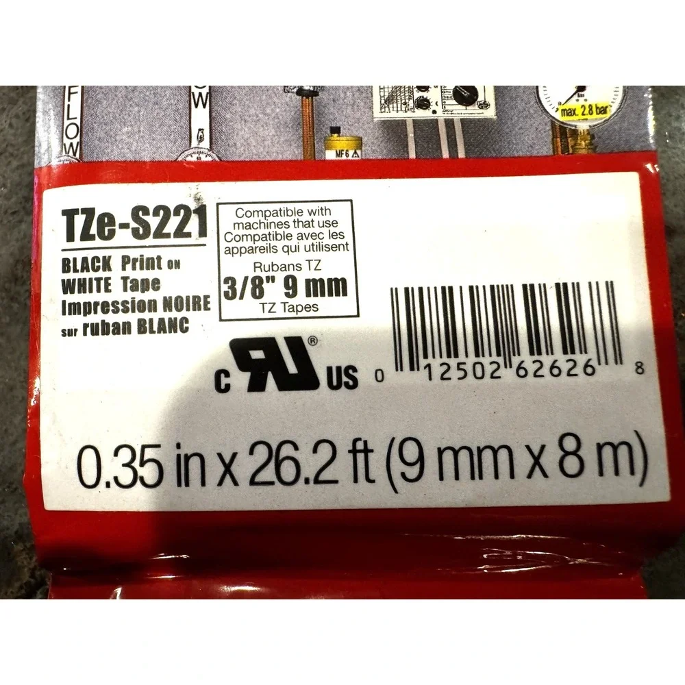 Brother P-Touch TZe-S221 Extra Strength Label‎ Tape 3/8